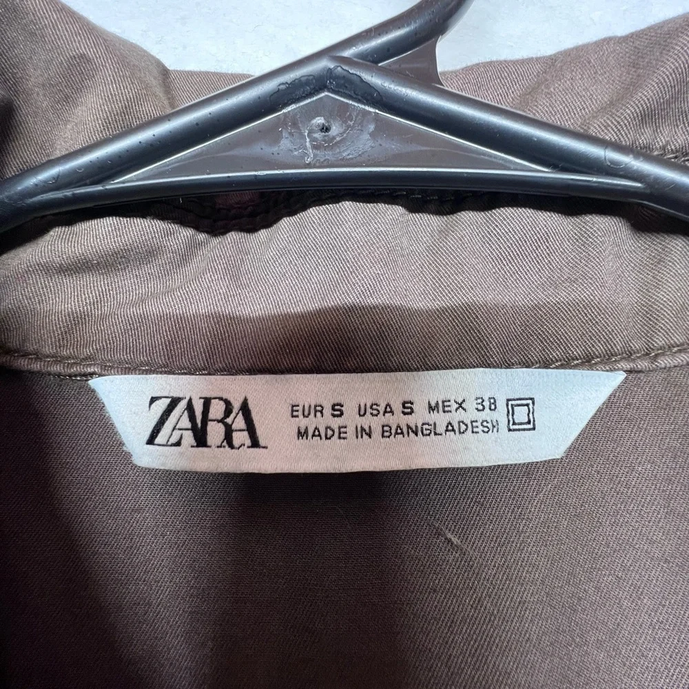 Zara‎ Men’s Twill Utility Coat Brown-Small